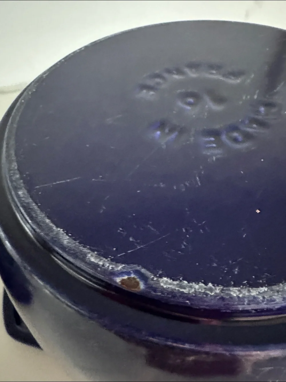 Staub Navy Blue Cast Iron Petite French Oven with Brass Knob